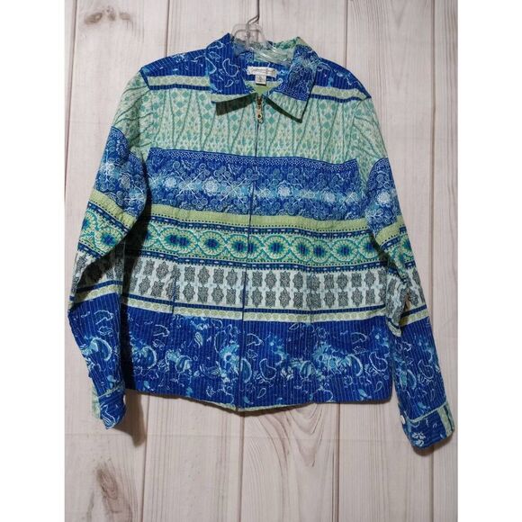 Coldwater Creek Jacket Ladies Extra Large Blue Green Light Weight - Picture 1 of 7